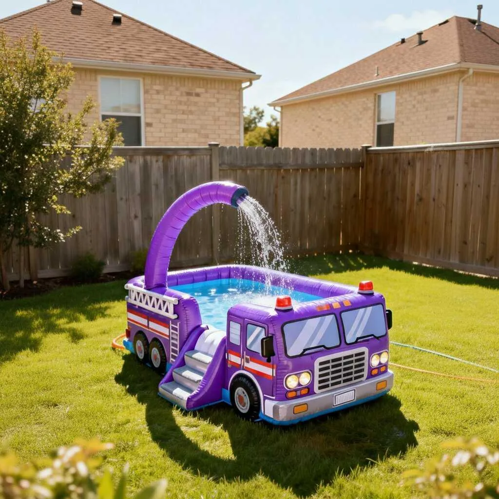 giant inflatable firetruck pool